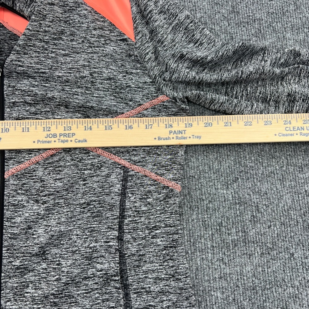 Xersion Full Zip Track Jacket Womens Medium Gray Space Dye Neon Pink Gym Running - Picture 4 of 11